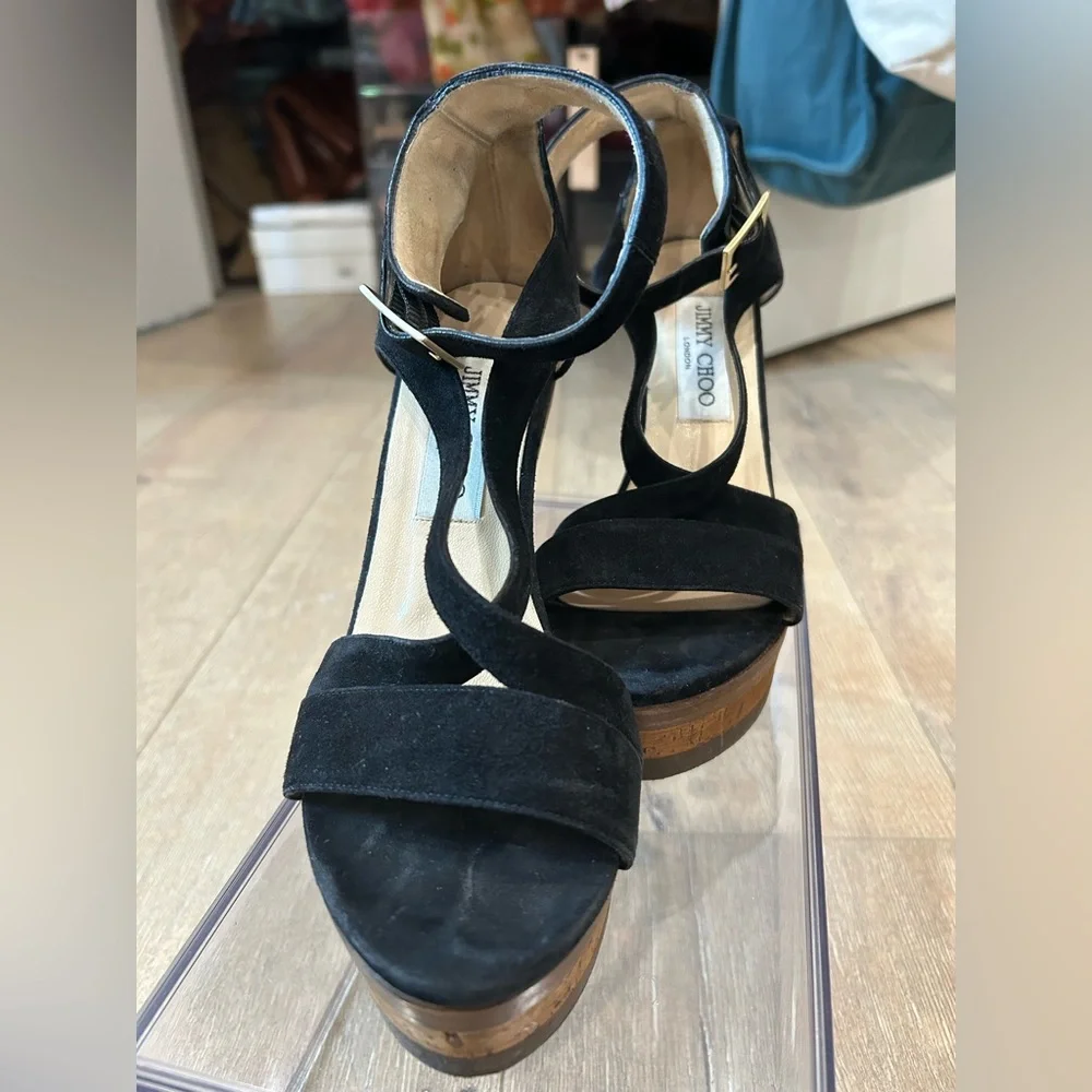 Black Suede Jimmy Choo Platform heels size 35 - Picture 7 of 7